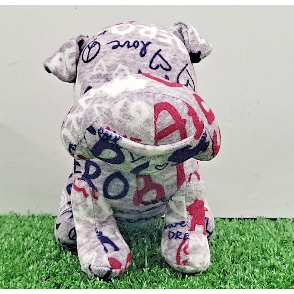 2011 Aeropostale Advertising Promo BullDog Graffiti Puppy Dog Plush Toy - White
